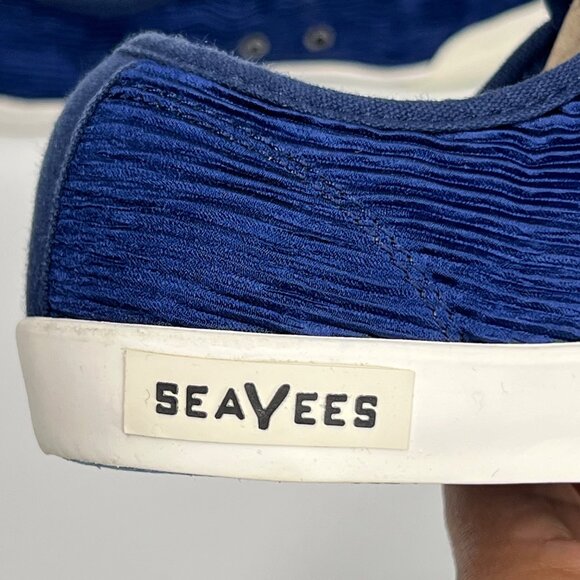 SeaVees Womens 6 Monterey Sneaker Navy Crinkled Satin Casual Shoes - Picture 7 of 11
